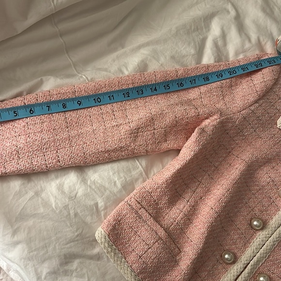 NWT Generation Love 💕 Pink Tweed Lenore Jacket with Pearl Buttons - size Medium - Picture 10 of 10